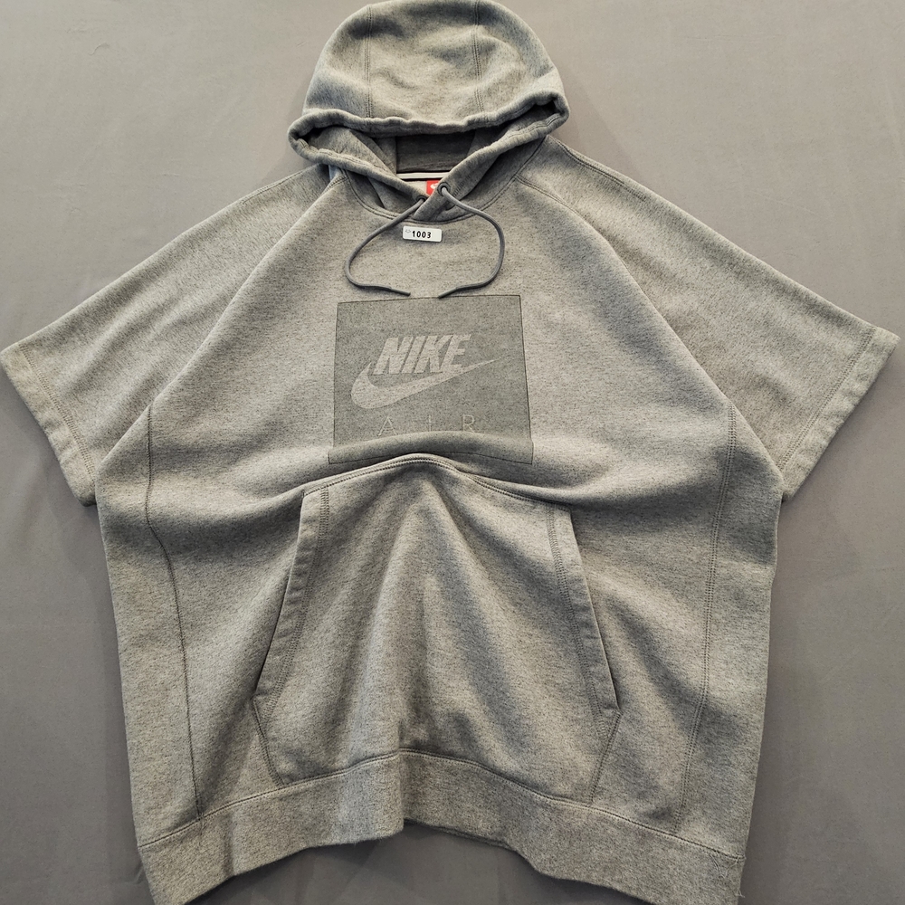 Vintage Nike Air Short Sleeve Hoodie - Heather Grey - Picture 6 of 7